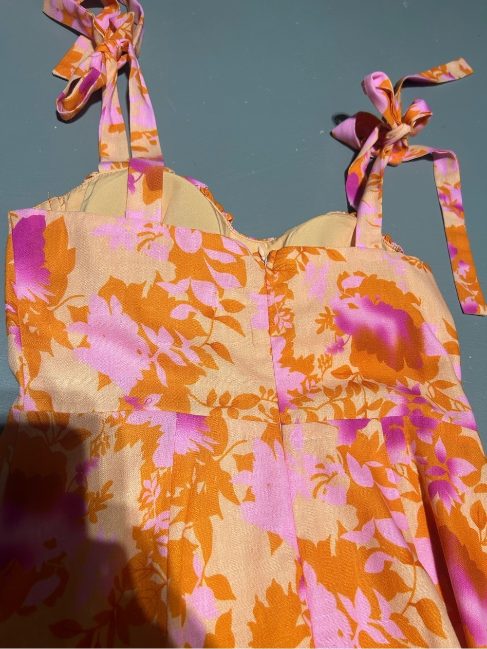 One and Only Collective Orange and Pink Maxi Summer Dress (Women’s Size M) - Picture 8 of 9
